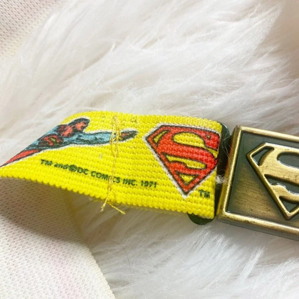 Vintage 1971 Kid's Superman Elastic Belt DC Comics Metal Buckle